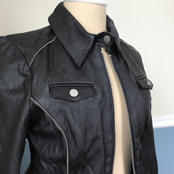 BEBE LEATHER BIKER STYLE JACKET - Picture 2 of 4